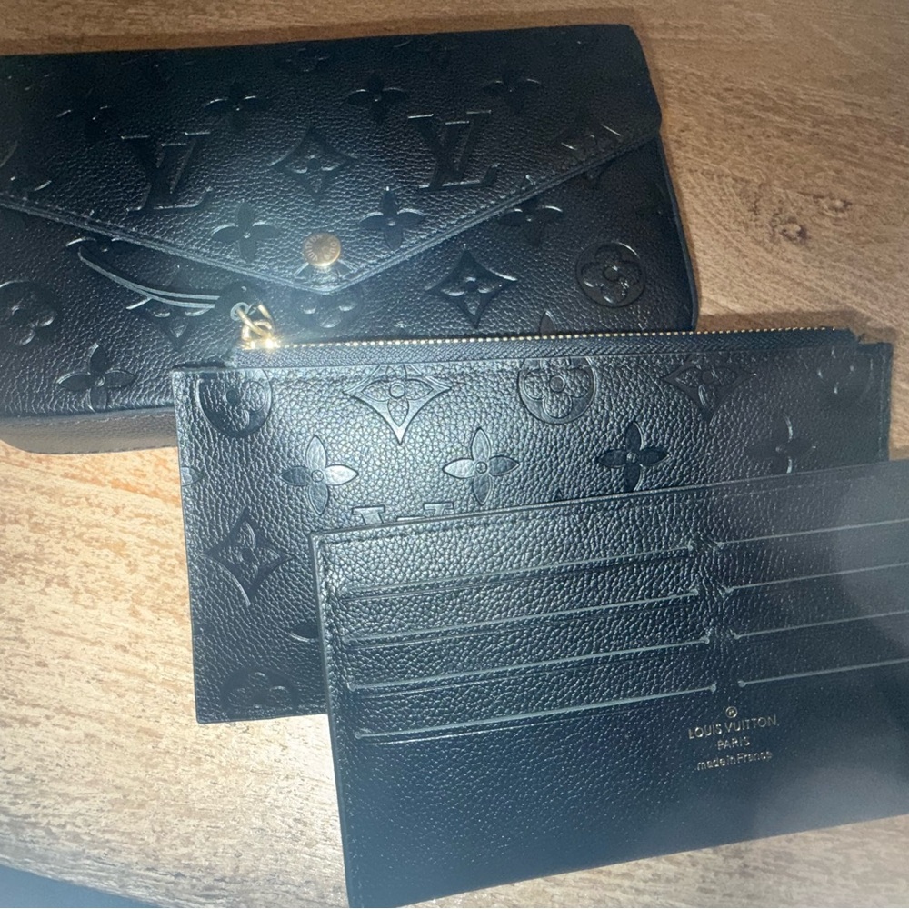 Louis Vuitton Black Monogram Wallet and Card Holder